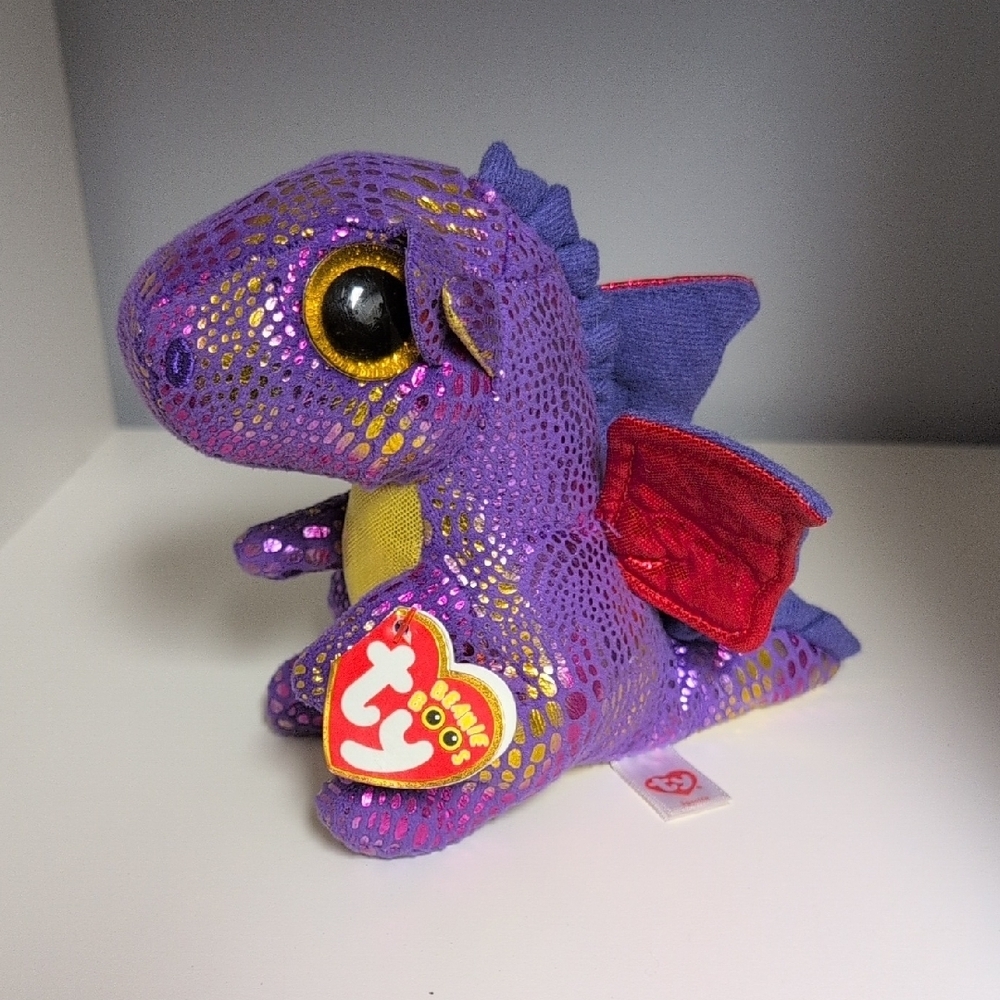 ♥️BNWT♥️ Ty Beanie Boos Spectra The Purple Dragon, 6"